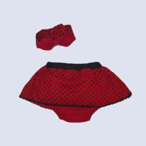 Tapa Fralda em Poá Vermelho e Preto