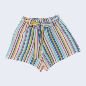 Short Infantil Viscose Listras Coloridas