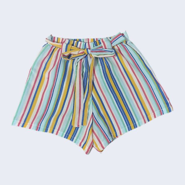Short Infantil Viscose Listras Coloridas