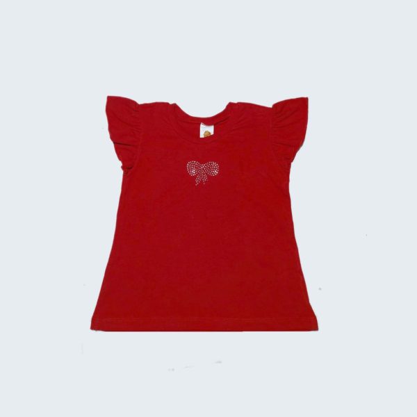 Blusa Infantil Vermelha Laço