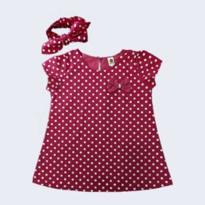 Vestido Infantil Rosa Poá