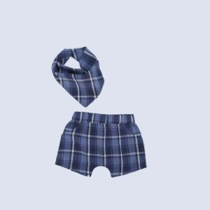 Short Tapa Fralda Xadrez Menino