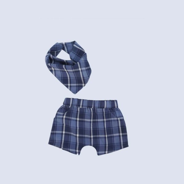 Short Tapa Fralda Xadrez Menino