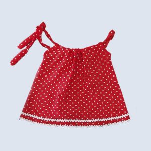 Vestido Infantil em Viscose Vermelho em Poá