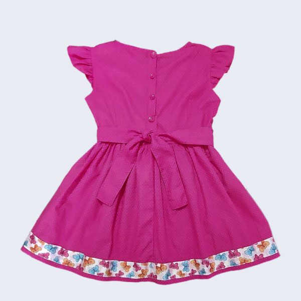 Vestido Infantil Pink Poá e Borboletas - Image 2